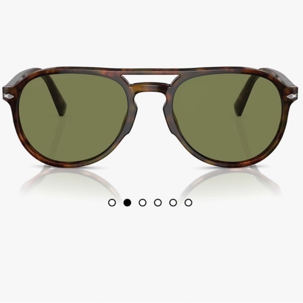 Persol Tortoise Shell Sunglasses with Green Lenses